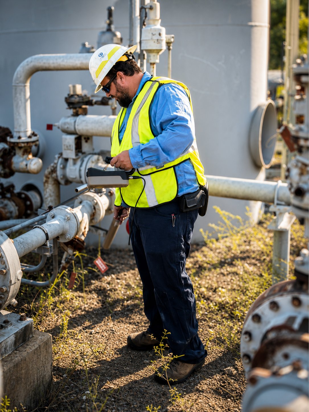 EMS technician performing a NORM survey