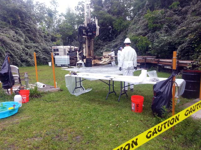 EMS drilling and remediation equipment in the field